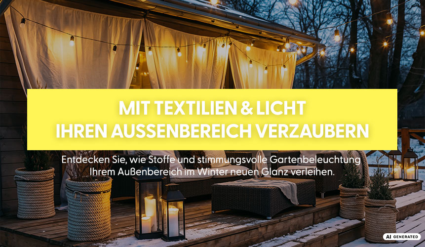 Weihanchtsstoffe und Licht