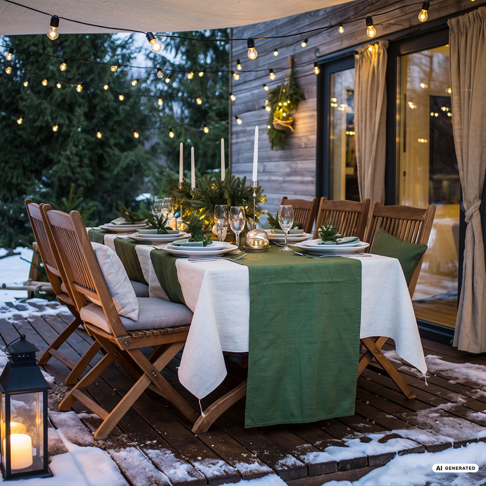 weihnachtliche Tischläufer Outdoor