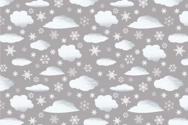 Schnee-Wolken - Türvorhang-Stoff Grau