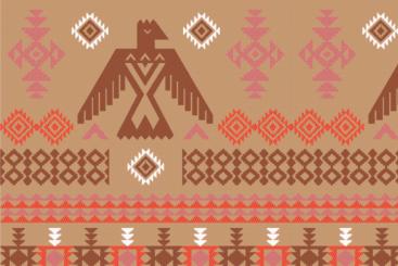 Tipi-Zeltstoff - Tribal-Totem Braun