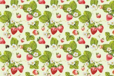 Outdoorstoff - Erdbeeren Pastellgrün