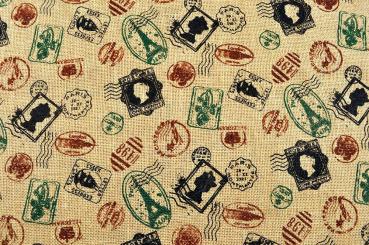 Jute bedruckt - Brief-Stempel 