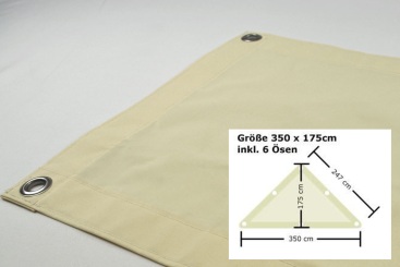Ready Segeltuch Dreieck rechtwinklig - 350 x 175 cm inkl. 6 Ösen - Sand 