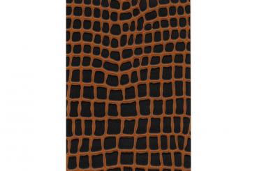 Pythonleder - Imitat Schwarz/Cognac