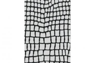 Pythonleder - Imitat Silber/Schwarz