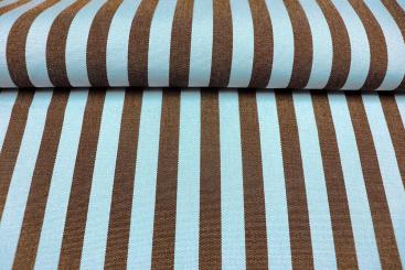 Markise Spain Summer - fein gestreift Hellblau/Dunkelbraun