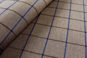 Outdoor-Stoff kariert - Spain Summer Braun/Blau