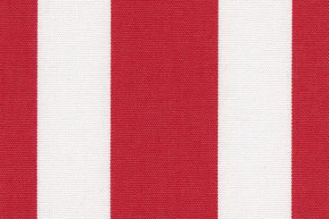 Liegestuhl-Stoff Streifen - gesäumt - 45 cm breit Rot/Weiß
