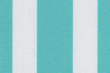 Liegestuhl-Stoff Streifen - gesäumt - 45 cm breit Türkis/Creme