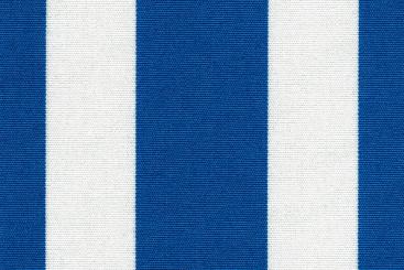 Liegestuhl-Stoff Streifen - gesäumt - 45 cm breit Blau/Weiß