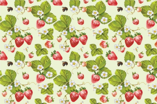 Outdoorstoff - Erdbeeren Pastellgrün