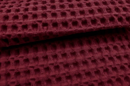 Waffelpiqué-Stoff XXL - Uni Bordeaux