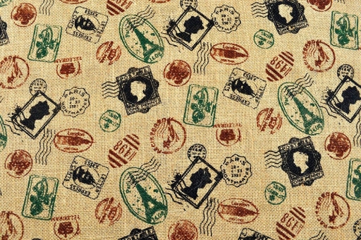 Jute bedruckt - Brief-Stempel 