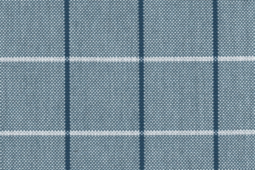 Outdoor-Stoff kariert - Spain Summer Blau/Hellgrau