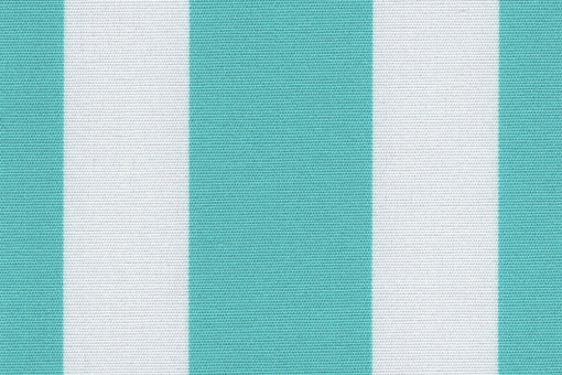 Liegestuhl-Stoff Streifen - gesäumt - 45 cm breit Türkis/Creme