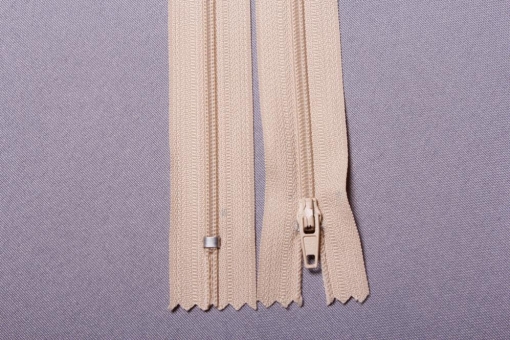Kunststoff-Reißverschluss nicht teilbar - 40 cm Beige