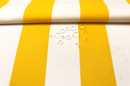 Segeltuch-Stoff - Ibiza Streifen - Gelb/Weiß 