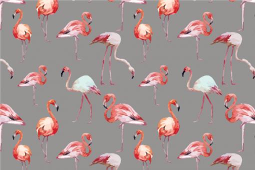 Flamingo-Schwarm - Outdoor-Stoff Grau