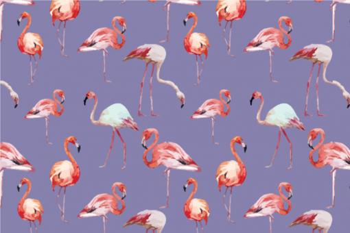Flamingo-Schwarm - Outdoor-Stoff Lila