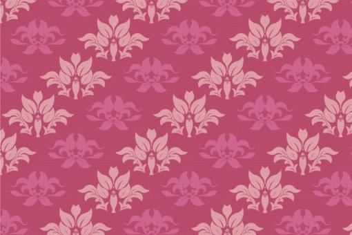 Türvorhang-Stoff - Barock - Blumenornament Pink/Rosa