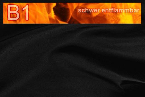 Lederimitat schwer entflammbar - bi-elastisch - Schwarz 