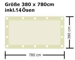Ready Segeltuch - 380 x 780 cm inkl. 14 Ösen - Sand 