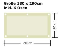 Ready Segeltuch - 180 x 290 cm inkl. 6 Ösen- Sand 