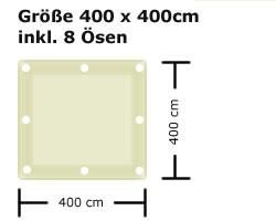 Ready Segeltuch - 400 x 400 cm inkl. 8 Ösen - Sand 
