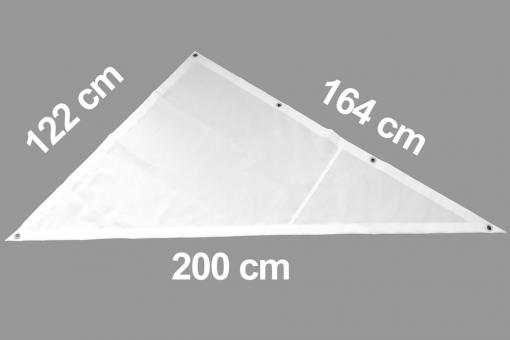 Fertig-Segeltuch reißfest und wasserabweisend - rechtw. Dreieck - a: 122 x b: 164 cm - Weiß 