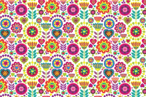 Frottee mit Fleece - Hippie-Blumen 