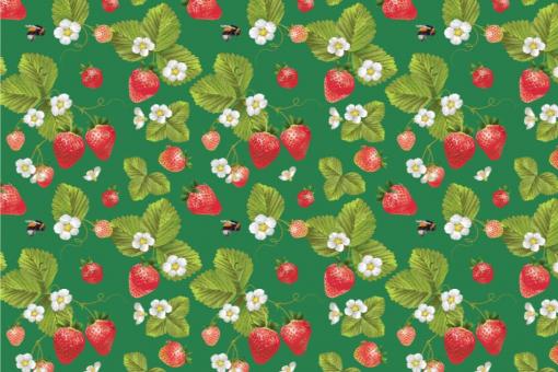 Outdoorstoff - Erdbeeren Grün
