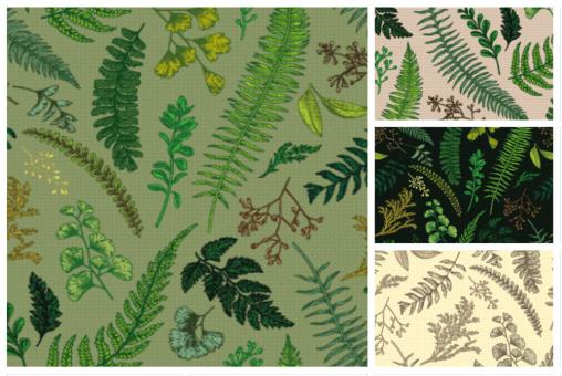 Vintage-Farn - Outdoor-Stoff 