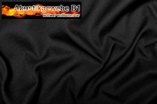 Akustikgewebe - permanent schwer entflammbar - 300 cm Schwarz