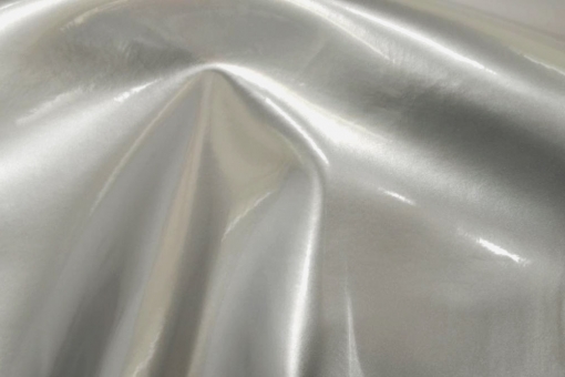 Lackleder-Imitat exklusiv - Bielastisch Silber Metallic