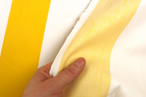 Segeltuch-Stoff - Ibiza Streifen - Gelb/Weiß 