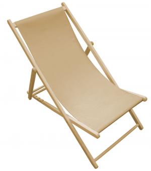 Liegestuhl-Stoff - gesäumt - 60 cm breit - Uni Beige