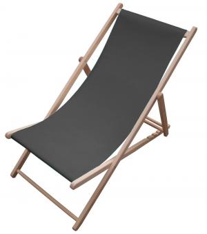 Liegestuhl-Stoff - gesäumt - 60 cm breit - Uni Grau