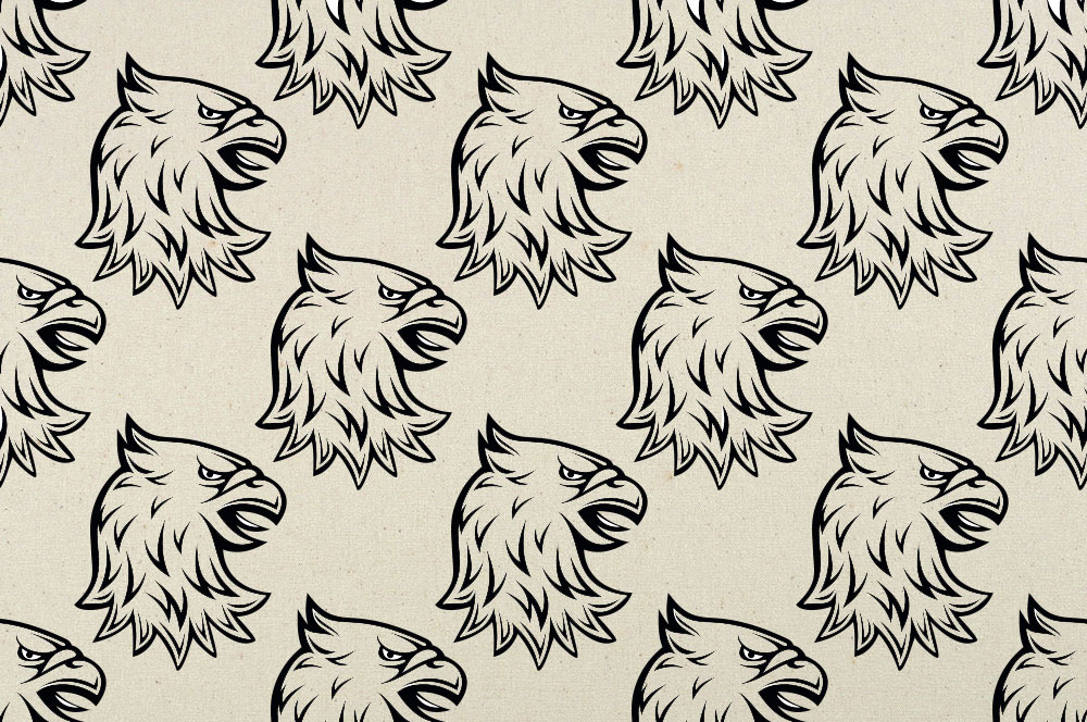 Tipi-Zeltstoff - Heraldik-Adler Schwarz