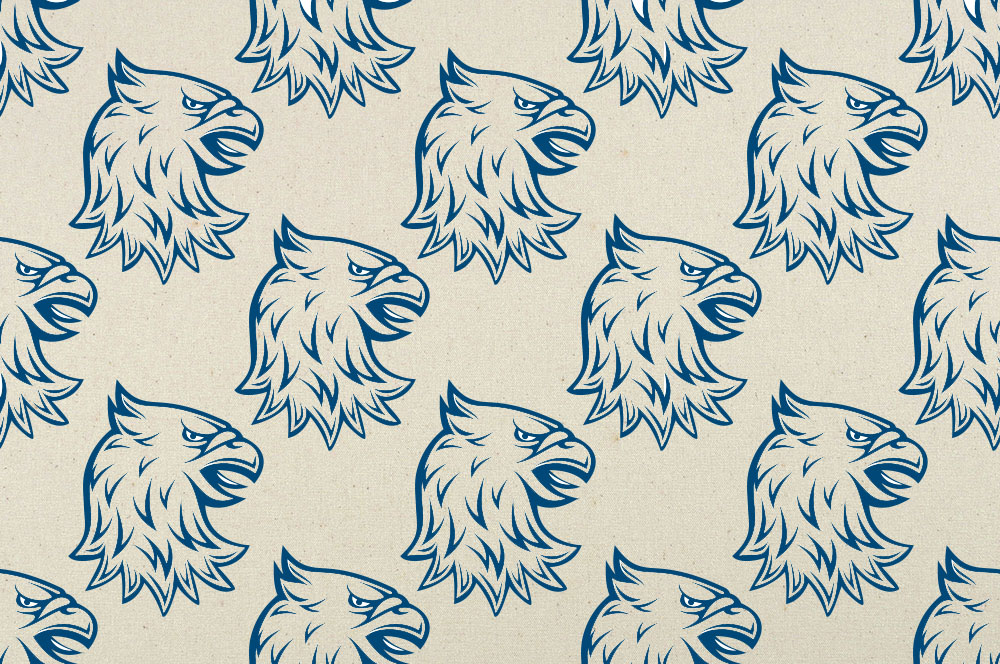 Tipi-Zeltstoff - Heraldik-Adler Dunkelblau