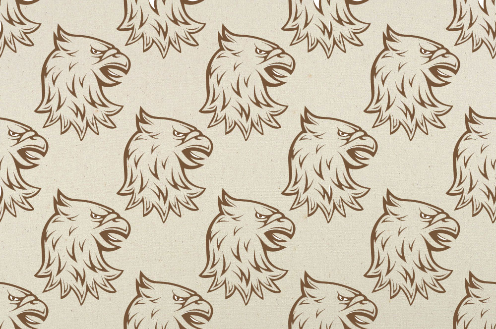 Tipi-Zeltstoff - Heraldik-Adler Braun