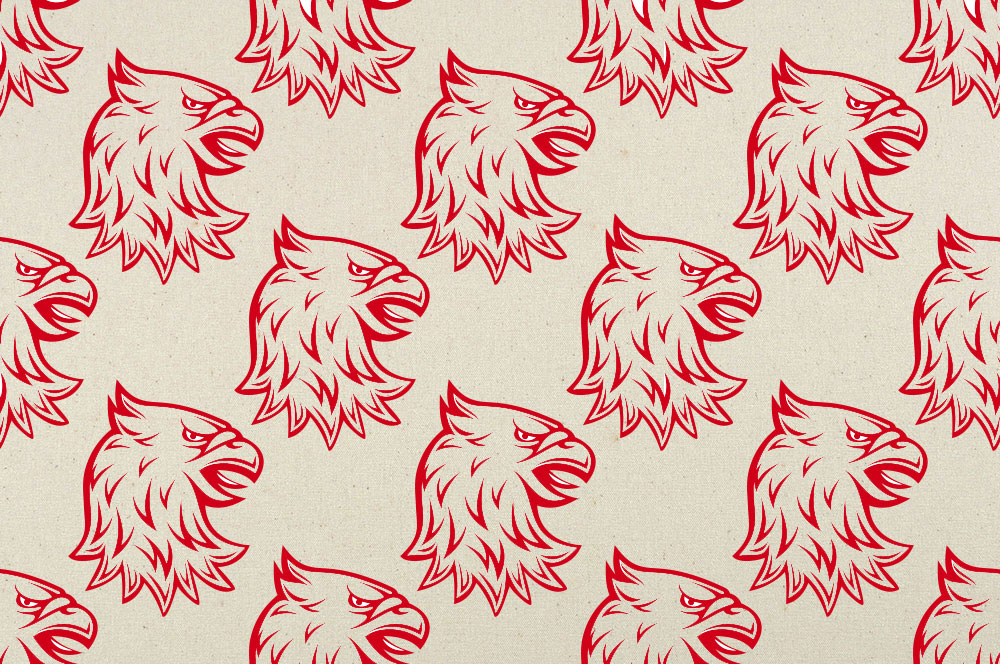 Tipi-Zeltstoff - Heraldik-Adler Rot