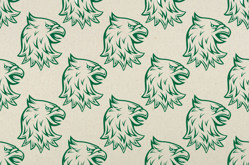 Tipi-Zeltstoff - Heraldik-Adler Grün