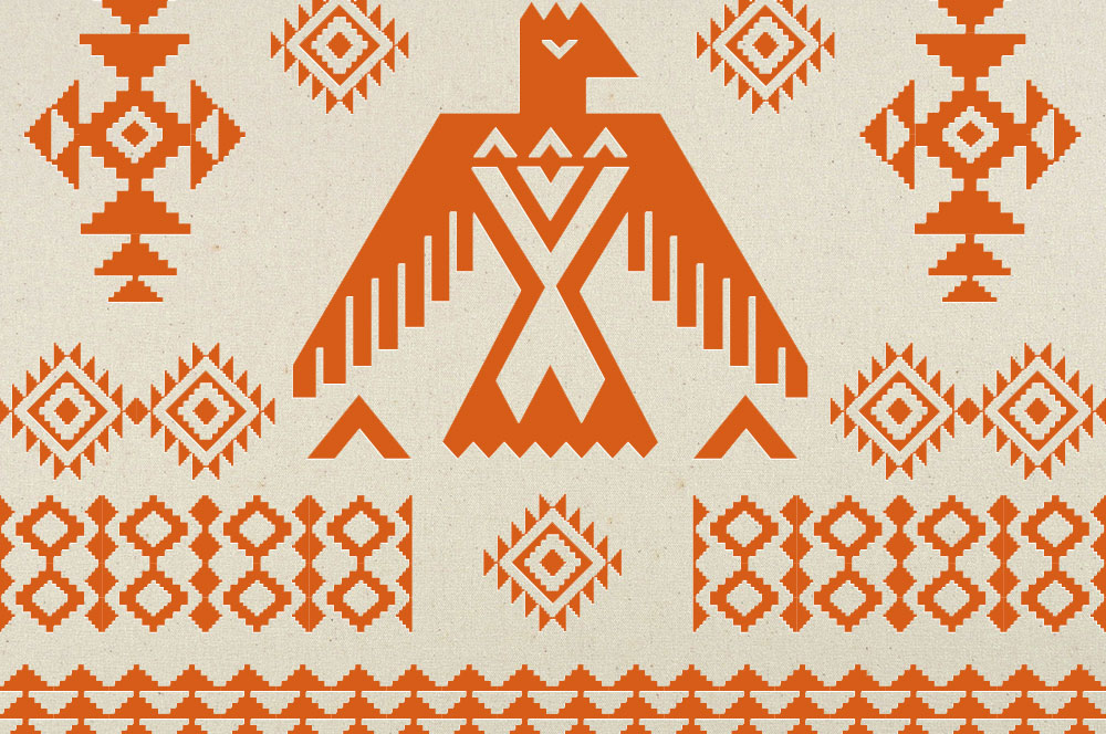 Tipi-Zeltstoff - Tribal-Totem Orange