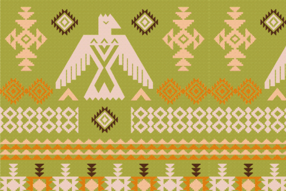 Tipi-Zeltstoff - Tribal-Totem Grün