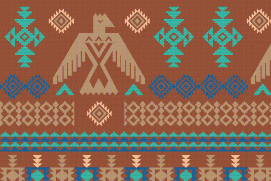 Tipi-Zeltstoff - Tribal-Totem Dunkelbraun