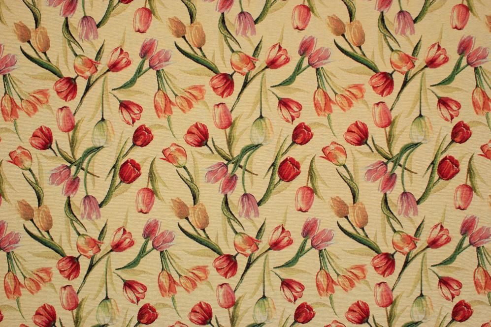 Baumwollsatin Stoff elastisch Tulpen für Bekleidung Gardine Deko Baumwolle 